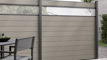 planeo Gardence Strong - BPC-Gartenzaun Quadratisch Grau
