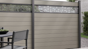 planeo Gardence Strong - BPC-Gartenzaun Quadratisch Grau
