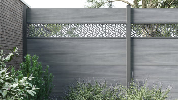 planeo Gardence Strong XL - BPC-Gartenzaun Standard Steingrau co-ex