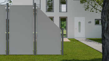 planeo Gardence Resistant - HPL-Sichtschutzzaun Hochkant Uni Grau 90 x 180cm