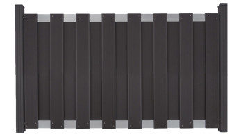 planeo Gardence Premade - BPC-Gartenzaun Vorgartenzaun Anthrazit mit EV1 Silber Querriegel 180 x 90cm