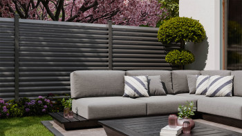 planeo Gardence Metallic Rhombus - Alu-Gartenzaun Quadratisch Anthrazit | DB703