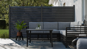 planeo Gardence Metallic Rhombus - Alu-Gartenzaun Quadratisch Anthrazit | DB703