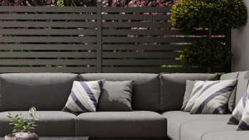 planeo Gardence Metallic Edge - Alu-Gartenzaun Quadratisch Anthrazit | DB703