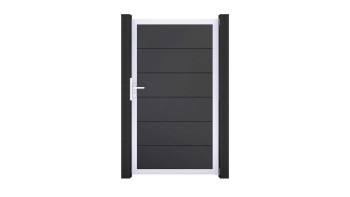 planeo Gardence Simply - PVC-Universaltor Anthrazitgrau mit Alu-Rahmen in Silber | EV1 100 x 180 cm