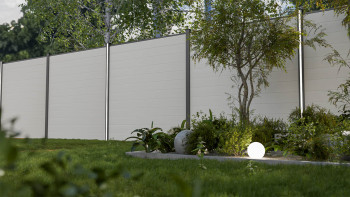planeo Gardence Simply Small - PVC-Steckzaun Weiss 180 x 180 cm