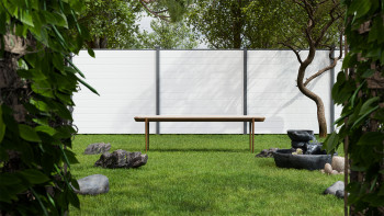planeo Gardence Simply Small - PVC-Steckzaun Weiss 180 x 180 cm