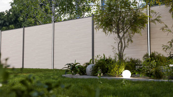 planeo Gardence Simply Small - PVC-Steckzaun Sheffield Oak light 180 x 180 cm