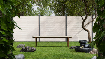 planeo Gardence Simply Small - PVC-Steckzaun Sheffield Oak light 180 x 180 cm