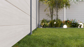 planeo Gardence Simply Small - PVC-Steckzaun Sheffield Oak light 180 x 180 cm