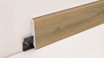 planeo Sockelleiste SolutionX 2in1 - 2400 x 14 x 58 mm Eiche Hellbraun (SL0008)