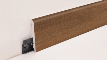 planeo Sockelleiste SolutionX 2in1 - 2400 x 14 x 58 mm Eiche Dunkelbraun (SL0080)