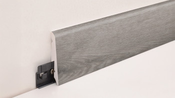 planeo Sockelleiste SolutionX 2in1 - 2400 x 14 x 58 mm Eiche Grau (SL0088)