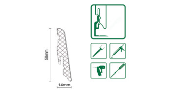 planeo Sockelleiste SolutionX 2in1 - 2400 x 14 x 58 mm Eiche Hell (SL0057)