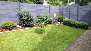 planeo Gardence Deluxe - BPC-Gartenzaun Premium Steingrau co-ex