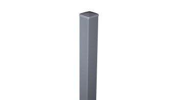 planeo Gardence Guard - Alu-Torpfosten speziell verstärkt zum Einbetonieren Silbergrau 6x6x240cm inkl. Kappe