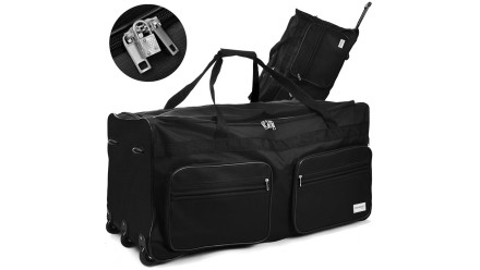 XXL Reisetasche mit Trolleyfunktion 160 L schwarz