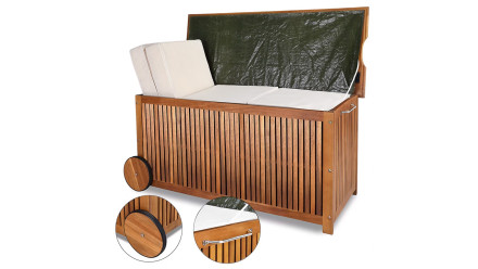 Auflagenbox Akazienholz 120 x 55 x 60 cm Innenplane