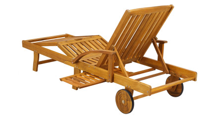 Premium Sonnenliege Akazienholz 195.5 x 69 x 85 cm klappbar