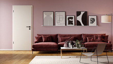 planeo Lack-Innentür Lack 2.0 - Fenno 9016 Weisslack 1985 x 860 mm DIN R - Rund RSP Band 2-t
