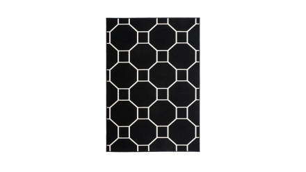 planeo Teppich - Lina 100 Schwarz / Elfenbein  