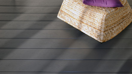 planeo WPC - Terrassendiele massiv Graubraun geprägt/geriffelt - 1m bis 6m 