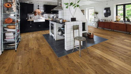 Kährs Parkett Smaland - Eiche  Sevede Landhausdiele Naturgeölt handgehobelt, Riverstone