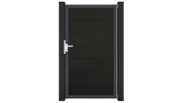 planeo Solid Grande - Universaltor Schwarz co-ex mit Anthrazit Alurahmen 180x100x4cm