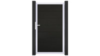 planeo Solid Grande - Universaltor Schwarz co-ex mit Silber Alurahmen 180x100x4cm