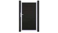 planeo Solid Grande - Universaltor Schwarz co-ex mit Silber Alurahmen 180x150x4cm