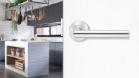 Drücker E300B Edelstahl matt - Bad mit Kliprosetten 1