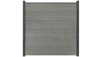 planeo Basic - PVC-Steckzaun Quadratisch Grey Ash Cut Oak 180x180 cm