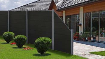 planeo Solid Grande - Steckzaun Schwarz co-ex