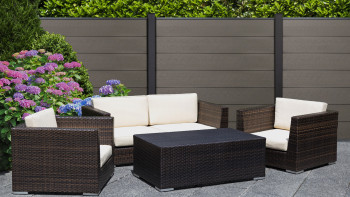 planeo Solid Grande - Steckzaun Grau