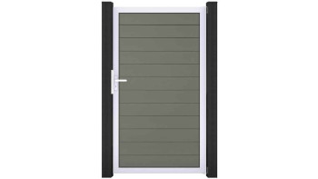 planeo Gardence Strong - BPC-Universaltor Grau mit Silber Alurahmen 100x180x4cm