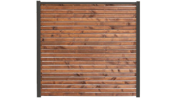 planeo TerraWood - DESIGNO Steckzaun-Set Kiefer braun 180 x 173 cm