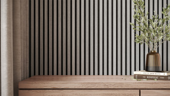 planeo Akustik Wandpaneel ISO - Eiche Greige 240x60cm