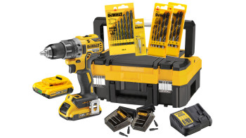 DeWALT 18V Akku-Bohrschrauber Set DCK791 - 2 x 2Ah Akku + 71 tlg. Zubehör