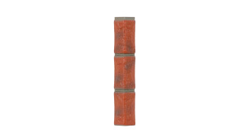 Zierer Bruchsteinoptik Ecke für BS1 - 54 x 54 x 345 mm rot-geflammt aus GFK