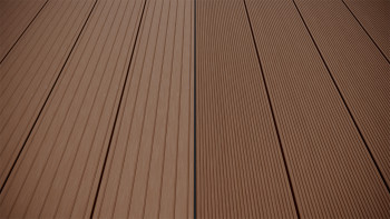planeo LineWood WPC Terrassendiele Massiv - Dunkelbraun 3m gerillt/genutet