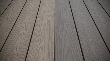 planeo CoEXWood WPC Terrassendiele Massiv ummantelt - Anthrazitgrau/Graubraun 3m strukturiert