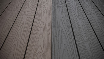 planeo CoEXWood WPC Terrassendiele Massiv ummantelt - Grau/Zement 3m strukturiert