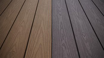 planeo CoEXWood WPC Terrassendiele Massiv ummantelt - Hellbraun/Dunkelbraun 3m strukturiert