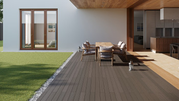 planeo Elegant BPC Terrassendiele - Pro 3D Massivdiele Mooreiche Holzstruktur