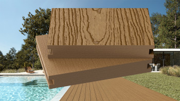 planeo SlimDeck BPC-Massivdiele - Sand 4m - glatt/strukturiert