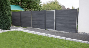 planeo Solid - Gartenzaun Quadratisch Steingrau co-ex