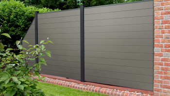 planeo Solid - Steckzaun Quadratisch Grau