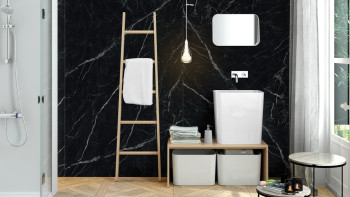 planeo Wallboard Nero Marquina - Infinite KI03 Hochglanz - 260 x 120 cm