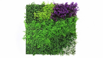 planeo Akustikpaneel - MixWall Leaf Mood Violet Mixed Flora 52 x 52 cm | Kunstpflanze (PLMW-61111)