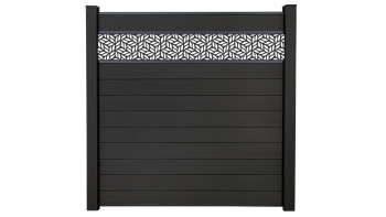 planeo Gardence Strong - BPC-Steckzaun Leafs Anthrazitgrau 180 x 180 cm